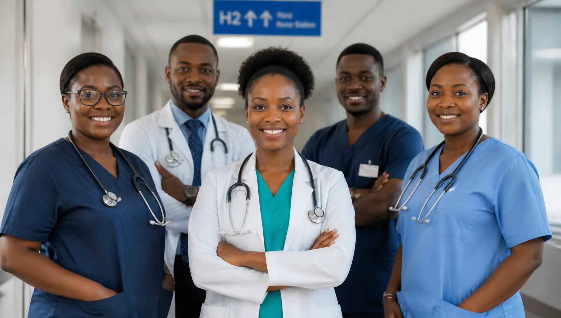 Healthcare team standing together at Reynold Medical Center